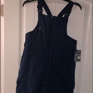 Boys size L 10-12 snow bib navy blue
